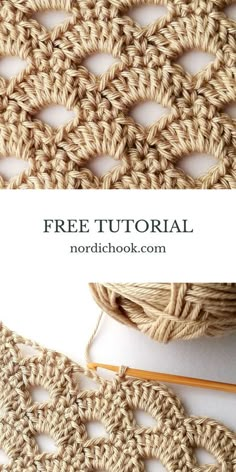 the crochet pattern is shown with text overlay that reads, free tutor