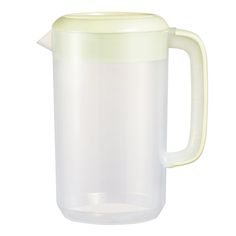 a plastic jug with a handle on the top and bottom is shown in front of a white background