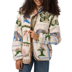 evo.com | Parks Project Jackets > Get ready to take on any adventure in style with the Parks Project We Are Nature Trail Sherpa Jacket. Made from cozy sherpa material, this jacket will keep you snug as a bug in a rug even on the chilliest of days, and the patchwork-inspired flora and fauna design adds a groovy touch that is sure to stand out. Whether you're hitting the trails or just running errands around town, this jacket will act as a reminder to stay connected to nature and look darn good wh We Are Nature, Parks Project, Haikou, Sherpa Coat, A Bug, Nature Trail, Sherpa Jacket, Flora And Fauna, Summer Fashion Outfits