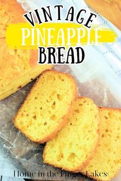 vintage pineapple bread in a plastic bag with text overlay