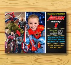 this is an image of a birthday party with the avengers and spiderman theme on it