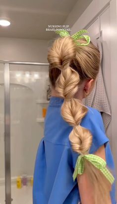 Work Week Hairstyles, Hair Ideas For Amusement Parks, Spirit Day Hairstyles High School, Sporty Hairstyles With Ribbon, Summer Camp Counselor Hairstyles, College Gameday Hair, Hairstyles For School Updos, Cute Hairstyles For Cheerleaders