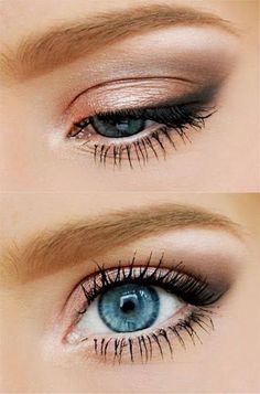 http://fbcdn-sphotos-g-a... Claire Hair, Peach Makeup, Eyeshadow For Blue Eyes, Smokey Eyeliner, Smink Inspiration, Spring Makeup