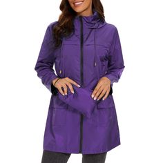 PRICES MAY VARY. LIGHTWEIGHT & QUICK DRY - This raincoat is designed to be lightweight and stylish for easy portability, the design will keep you looking your best even in inclement weather. MULTI COLORS & SIZES - This raincoat comes in multiple colors and multiple sizes, so you can find the great one for you. It comes in a variety of colors so you can choose the great one for your personality. DURABLE & LARGE POCKETS - Zando women raincoat is designed specifically for keeping you dry during a r Lightweight Waterproof Hooded Outerwear, Lightweight Windproof Hooded Outerwear, Long Sleeve Windbreaker With Pockets For Travel, Windproof Nylon Travel Raincoat, Long Sleeve Nylon Raincoat For Rainy Weather, Travel Windbreaker For Rainy Season With Pockets, Solid Weatherproof Windbreaker For Travel, Travel Windbreaker With Pockets For Rainy Season, Rainy Season Travel Windbreaker With Pockets