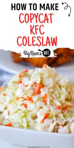 a white bowl filled with coleslaw and carrots on top of a table