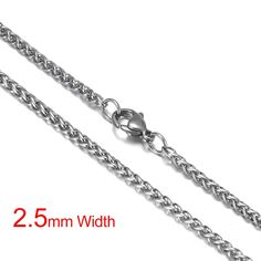 Add bold drama to designs with the stainless steel wheat chain. This chain features a style similar to snake chain, with interlocking links that create a continuous, almost solid look. This sturdy chain is perfect for using with heavier components. It would make a great foundation for large-hole bead projects. Add a pendant for a simple, stand-out display. This chain features a dark silver shine that would work well with bright colors like red, purple or orange. Width: 2.5mm / 3mm / 4mm / 5mm / Stainless Steel Wheat Chain Necklace, Gift Stainless Steel Wheat Chain Necklace, Necklaces For Men, Bead Projects, Jewelry Diy Bracelets, Large Hole Beads, Black Jewelry, Snake Chain, Red Purple