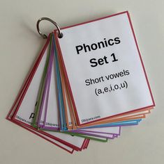 a bunch of tags with the words phonics set 1 on them