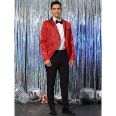 It's suitable for magician and chorus conductor for event and show. This special designed sparkle suit blazer quite fits your need for stage performance, parties, Halloween costume to be a unique one. Suitable for you to pair with other shiny clothes such as metallic pants and glitter shirts for a remarkable look. Wonderful special gift for your brothers, friends or boyfriend. Sparkle Suit, Mens Lightweight Jacket, Red X, Glitter Shirt, Metallic Pants, Sequin Party, Packable Jacket, Cuffed Jeans, Shiny Clothes