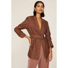 Brown plaid twill (49% Viscose, 48% Cotton, 3% Elastane). Blazer. Long sleeves. Collar. Front button closure. 29.5" from shoulder to hemline. Imported. Derek Lam 10 Crosby, Gathered Sleeves, Rent The Runway, Dinner Date, Derek Lam, Brown Plaid, Plaid Blazer, Colored Blazer, Blazer Suit