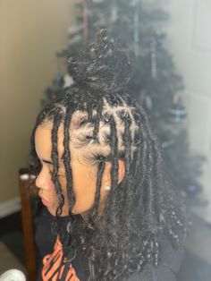 Instant Curly Locs, Instant Loc Journey, Half Up Half Down Dreads Hairstyles, Locs On Loose Curly Hair, Instant Locs Curly Ends, Different Sized Locs, 3b Hair Locs, Short Locs Curly Ends, Instant Locs Styles