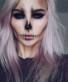 Extreme Make-up, Make Up Diy, Skeleton Makeup, Sugar Skull Makeup, Pretty Makeup Looks, Smink Inspiration, Halloween Makeup Tutorial