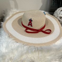 Nwt Angels Summer Straw Wide Brim Floppy Hat With Red Ribbon Timeless Skin Care New With Tags Can Be Given As A Gift Or Christmas Flaws: A Couple Marks On Hat. Please See All Pictures. Ribbon Is Also Curled. Casual Red Sun Hat For Beach, Casual Red Straw Hat For The Beach, Casual Red Straw Hat For Beach, Trendy Red Sun Hat For The Beach, Trendy Red Beach Hat, Red Summer Hat For Beach Season, Trendy Red Sun Hat For Vacation, Casual Red Beach Hat, Casual Red Adjustable Straw Hat