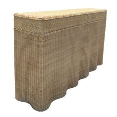 a large wicker storage box on a white background