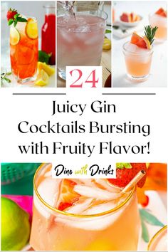 Collage of 4 fruity gin cocktails. Alcohol Drinks, Gin Cocktails, Try Something New, Cocktail Hour, Mixology, Taste Buds, Something New, Gin, Alcoholic Drinks