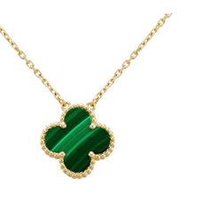 Fashion Jewelry Clover Necklace Size 18” Alhambra Pendant, Malachite Pendant, Quality Street, Daughter Jewelry, Green Malachite, Clover Necklace, Lucky Clover, Popular Color, Clothing Brands