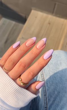 Simple Lavender Nails Acrylic, 2023 Nails, Purple Nail Designs, Lavender Nails, Aesthetic Nails, Summery Nails, Casual Nails, Beach Wallpaper