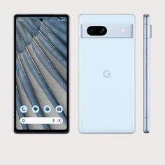 an image of the new google pixel smartphone next to it's front and back cameras