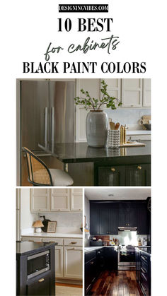 black kitchen cabinet paint color ideas Black Paint Kitchen Cabinets, Paint Colors For Kitchen Cabinets, Colors For Kitchen Cabinets, Black Paint Colors, Paint Colors For Kitchen, Benjamin Moore Kitchen, Brown Granite Countertops, Top Paint Colors, Black Paint Color