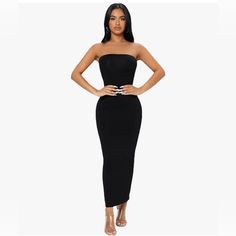 Floerns Women's Sleeveless Tube Top Sexy Strapless Bodycon Maxi Club Dress Size S New With Tags! Black Fabric Has Slight Stretch Features: Strapless, Sleeveless, Split Back, Bodycon, Maxi Tube Dress Suitable For Any Occasions Such As Travel, Outting, Vacation, Beach, Picnics, Weekend Backless Bodycon Tube Top For Party, Bodycon Backless Tube Top For Party, Fitted Sleeveless Tube Top For Night Out, Chic Bodycon Sleeveless Tube Top, Chic Bodycon Tube Top, Stretch Sleeveless Tube Top For Evening, Stretch Tube Top For Evening, Backless Bodycon Tube Top For Evening, Black Stretch Strapless Dress