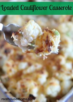 a spoonful of loaded cauliflower casserole