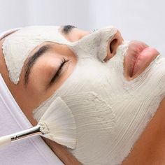 This hydrating face mask will give your skin a miraculous glow.Using fruit enzymes to dissolve dead skin cells, this mask purifies pores to promote a clearer complexion. Firming peptides and hyaluronic acid work together to reduce the appearance of fine lines and wrinkles while also nourishing skin and protecting it against free-radicals. Face Masks Aesthetic, Aesthetic Facial, Brand Background, Esthetician Aesthetic, Face Mask For Glowing Skin, Esthetician Inspiration, Ombre Eyebrows, Eyebrow Lift, Face Mask Aesthetic