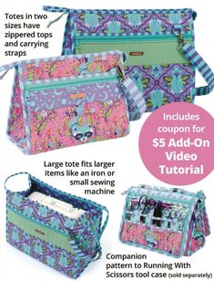 the sewing pattern for this purse is easy to sew and has many different pockets