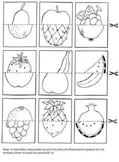 the worksheet for learning how to draw fruits and vegetables with pictures on it