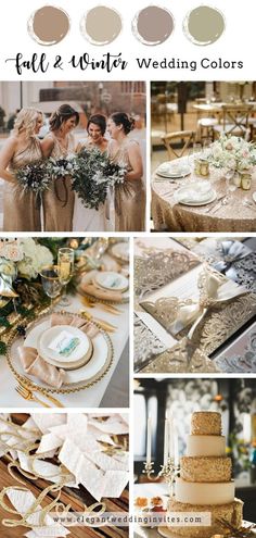 wedding color scheme with gold and silver