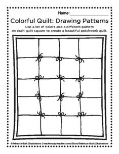 a quilt pattern with the words, colorful quilt drawing patterns on it's side