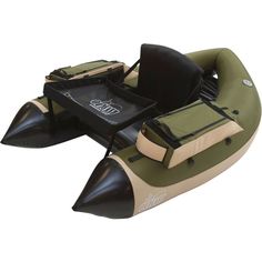 an inflatable boat with two seats on the back