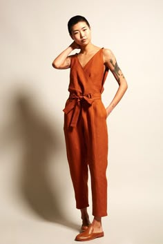 No.6 Taylor Jumpsuit in Sienna Linen