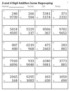 two digit addition worksheet for rounding to three digit numbers with regroups