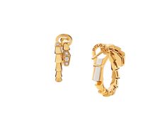 Serpenti Viper 18 Kt Yellow Gold Hoop Earrings Set With Pavé Diamonds On The Head And Tail Earrings Bvlgari, Bvlgari Serpenti, Heads And Tails, S Icon, Hoop Earring Sets, Natural Latex, Yellow Gold Earring, Gold Hoop, Gold Hoop Earrings