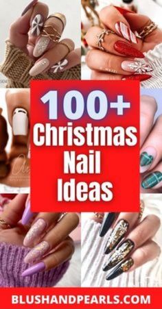 NEW CHRISTMIS NAILS, CHRISTMIS NAILS 2023 Holidays Nails 2023, Holiday Nail Designs 2023, 2023 Christmas Nail Designs, Blush Pearl Nails, Holiday Nails Medium Length, Elf Nail Designs, Christmas Hard Gel Nails, Christmas Decor Nails, Western Holiday Nails