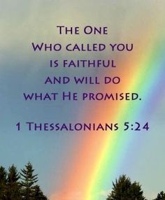 a rainbow with the bible verse on it