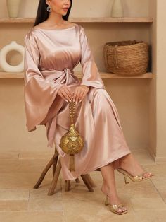 Women Elegant Dresses, Stylish Ramadan Satin Kaftan Dress Satin Kaftan Dress, Ramadan Kaftan, Satin Kaftan, Kaftan Dress, Elegant Dresses, Ramadan, Satin, Dresses