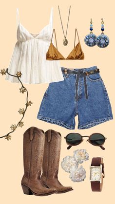 #summer #outfit #outfitinspo #country Vaquera Fits, Shuffles Summer, Fits Dress, Fest Outfits, Estilo Hippie, Mode Vintage, Looks Style, Mode Inspiration, Lookbook Outfits