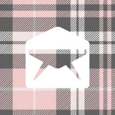 an email envelope is shown on a plaid background