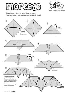 how to make an origami bat with pictures and instructions for the paper model