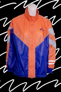 Vintage Asics Outwear Windbreaker Jacket, Asics Sportswear, Trackjacket Asics, Asics Outfit, Vintage Asics, Gym Shorts, Vintage Clothes, Windbreaker Jacket, Puma Jacket, Vintage Tshirts, Bulgaria, Tshirt Print