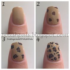 Leopard Print Tutorial Leopard Nails Diy, Leopard Print Nail Art, Leopard Print Nail, Leopard Nail Designs, Leopard Nail Art, Cheetah Nail Designs, Hand Nails, Water Color Nails