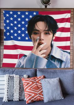 Stray Kids Lee Know Flag Banner, Lee Know Stray Kids Kpop American Flag Tapestry SKZ Lee Know Kpop Merch Decor, Gift Ideas for Stay Kpop Fan ♡ Ideal Gift: Surprise the K-pop enthusiast with a thoughtful and personalized gift they'll cherish. Our custom flags are perfect for birthdays, holidays, or simply as a gesture of appreciation for their passion for K-pop. ♡ Our Product ♡ ♡100% Polyester ♡ 4 different sizes ♡The design is printed on one side IMPORTANT ♡ ♡Washing care: -Do not dry clean -Do American Flag Tapestry, Skz Lee Know, Stray Kids Kpop, Stay Kpop, Stay Kids, Decor Gift Ideas, Lee Know Stray Kids, Escape Reality, Pop Photos