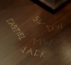 the writing on the table is written in white ink