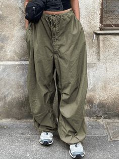 Size Friendly Low Waist Parachute Cargo Pants - AnotherChill Hip Hop Trousers, Y2k Cargo Pants, Street Punk, Y2k Pants, Baggy Cargo Pants, White Boho Dress, Y2k Clothes, Baggy Pants, Cargo Pants Women