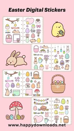 the easter stickers pack is shown here