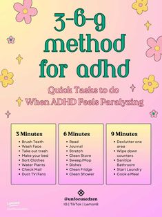 ✨🧠✨ 3-6-9 Method for ADHD | Gallery posted by daniisan | Lemon8 3 6 9 Method, Studie Hacks, Neurological Disorders, Self Care Activities, Health Facts, Coping Skills, Health Awareness