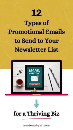 Discover 12 impactful promotional email types that can help increase sales, keep subscribers excited, and create a thriving biz. From product launches to flash sales, learn which email styles resonate best with your audience. Perfect for business owners looking to optimize their email marketing for craft businesses strategy. If you're searching for marketing ideas for a creative business or more information to help you create a successful small business & craft business, join us at Made Urban!