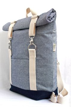 Roll Top Backpack, Rolltop Backpack, Sac Diy, Canvas Rucksack, Backpack Laptop