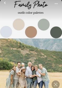 a family photo with the color palettes