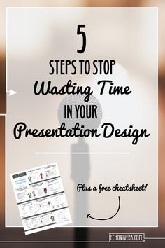 a microphone with the words 5 steps to stop waiting time in your presentation design on it